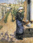 Camille Pissarro Dish washing woman Sweden oil painting artist